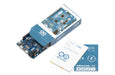 Arduino Zero board displayed next to its branded product box with blue and white design.